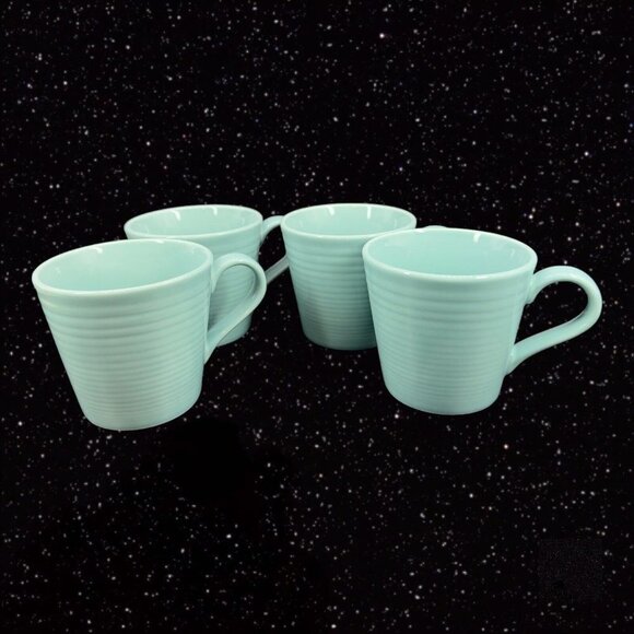 ROYAL DOULTON Teal GORDON RAMSAY MAZE Stoneware Mug Set 4 Light Blue Green - Picture 12 of 15